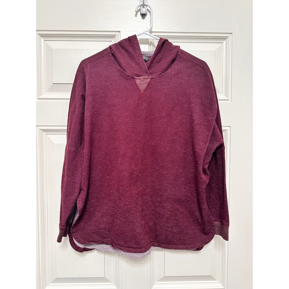 The North Face Womens Burgundy Heathered Pullover Hoodie Sweatshirt Medium